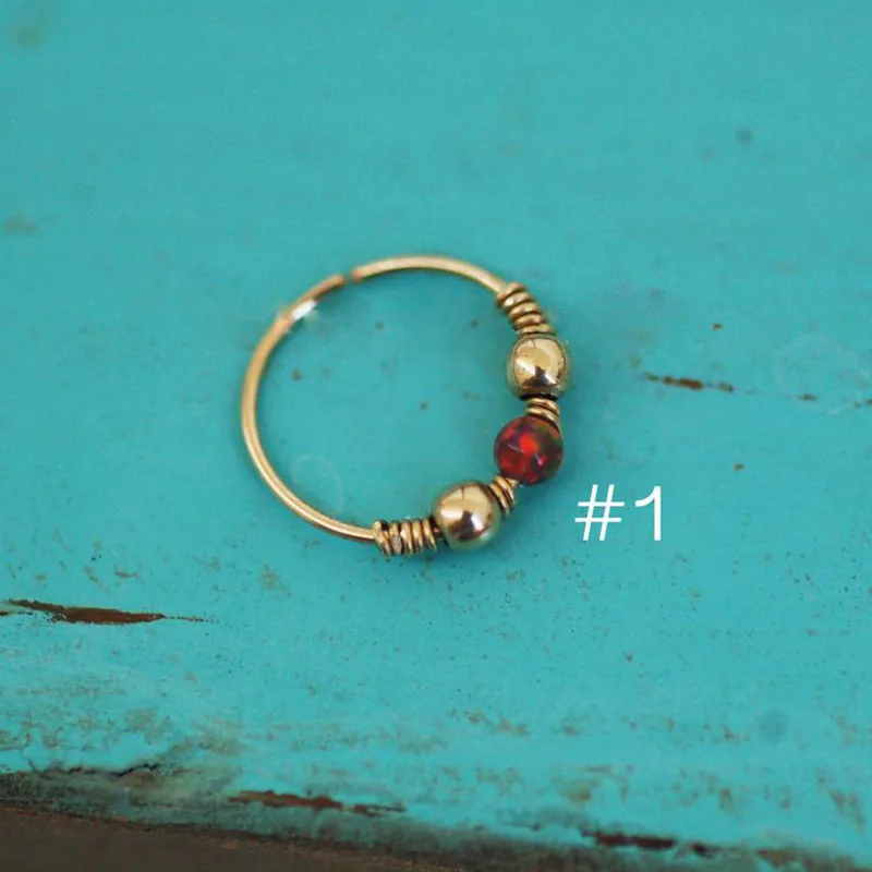 Кольцо для пирсинга носа золотое/серебро 925 пробы 10 мм | Украшения и аксессуары