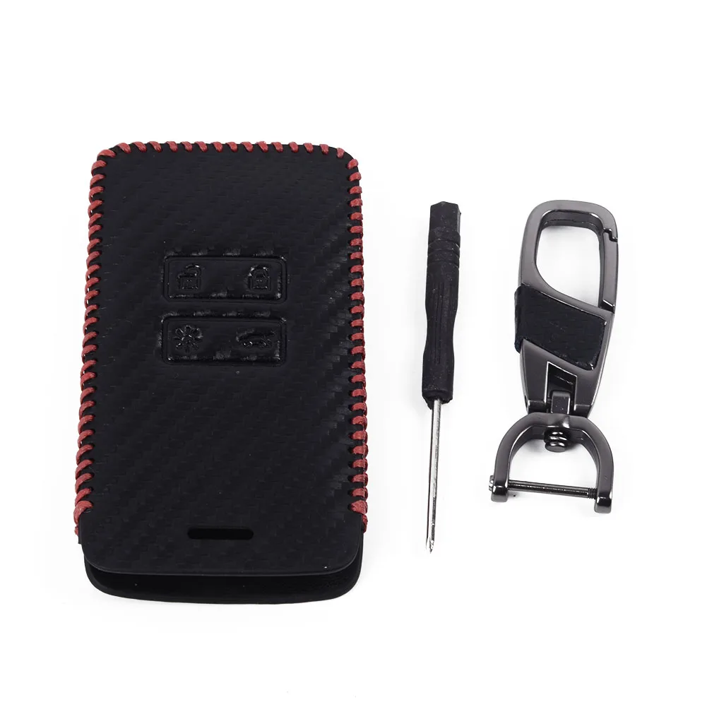 

Car Key Protection Case Cover Leather+Zinc Alloy Keychain Interior Accessories Key Case For Car Protector