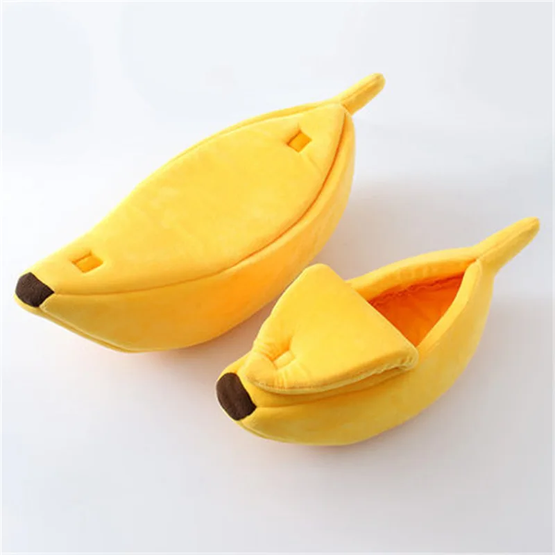 

Funny Banana Cat Bed House Cute Cozy Cat Mat Beds Warm Durable Portable Pet Basket Kennel Dog Cushion Cat Supplies Multicolor