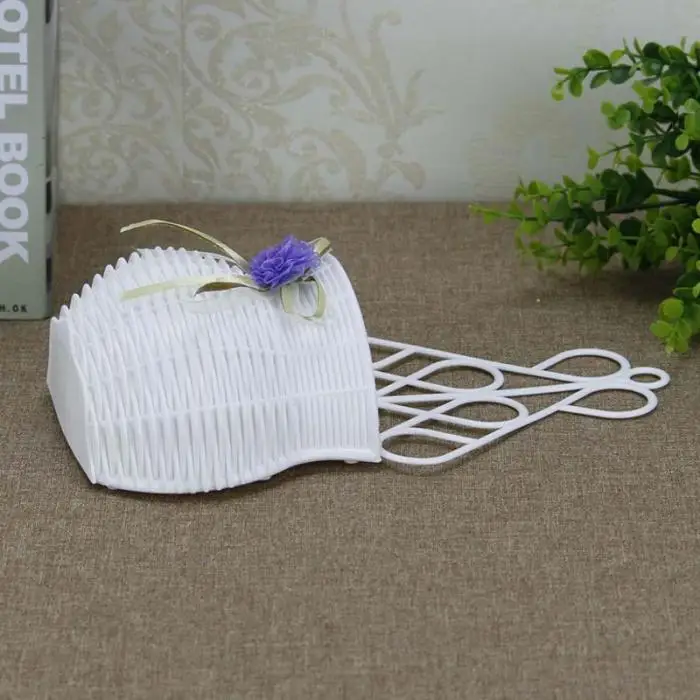 Новые Пластиковые Висячие цветочные горшки из искусственного ротанга Складная маленькая белая корзина для поддельных цветов держатель украшения для дома и свадьбы