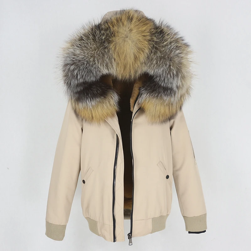OFTBUY 2022 Женская водонепроницаемая парка-бомбер пальто с натуральным мехом зимняя