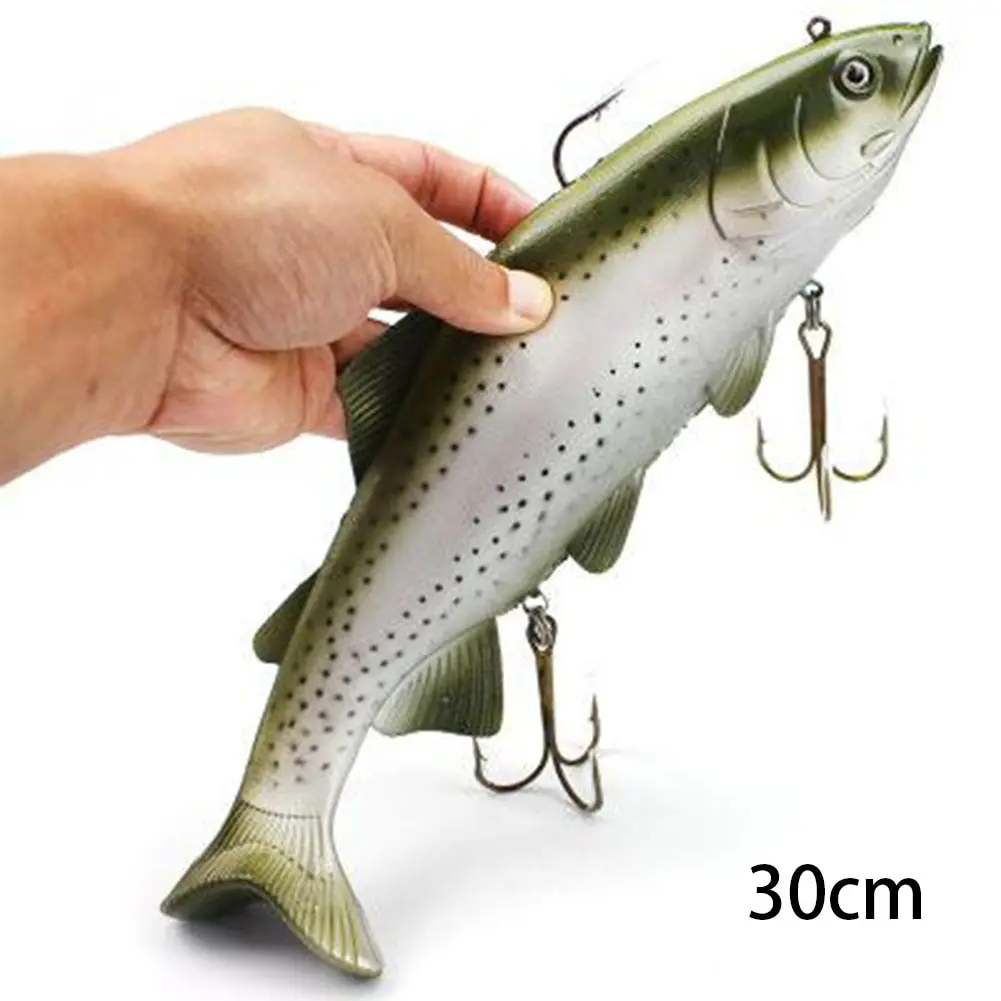 

20cm 30cm Artificial Big Fish Lure Hook Simulation Deep Sea Big Fish Gray Spots Sea Fishing Bait Soft Bait Boat Bait Pesca Iscas