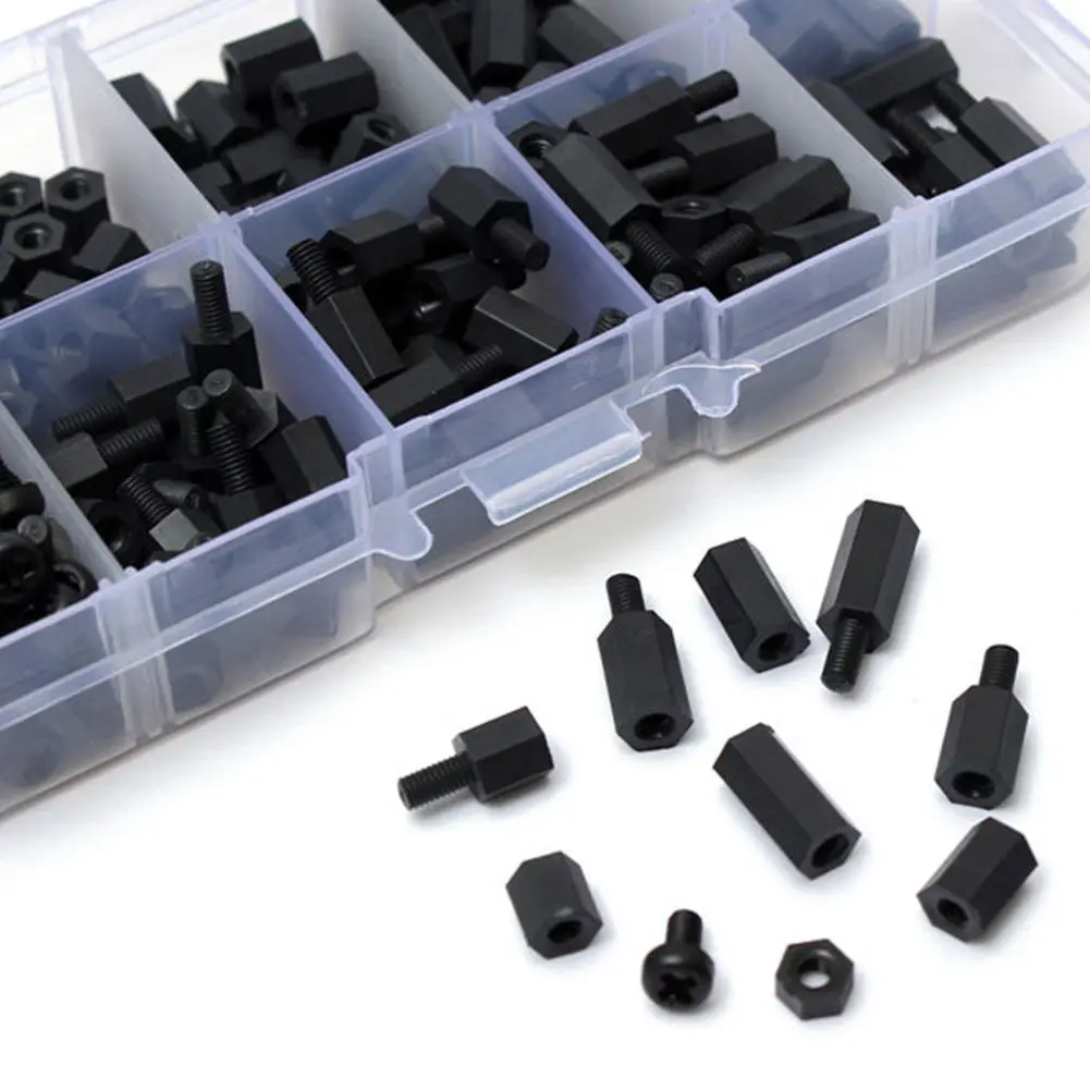 

300pcs Screw Case Nut M3 Support Separator Hex Kit Plastic Universalel