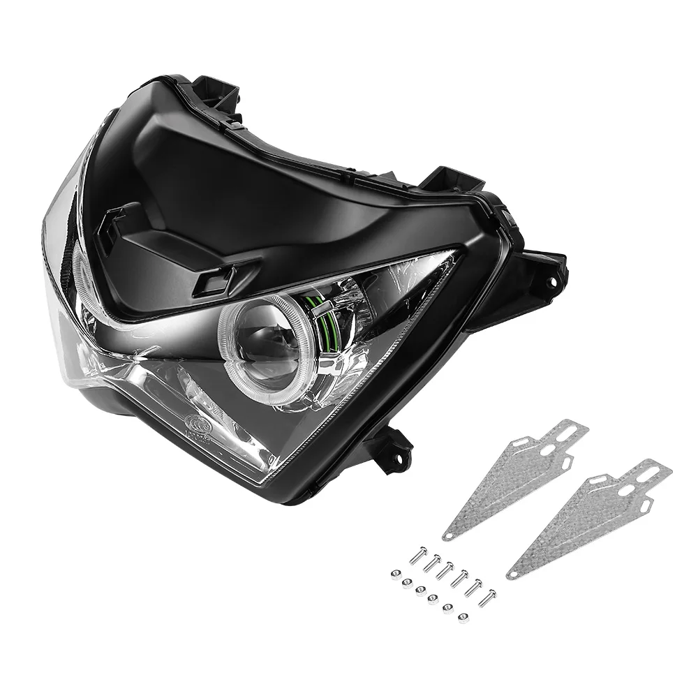 KEMIMOTO для Kawasaki Z800 Z250 Halo Eye HID проектор на заказ головной светильник ABS в сборе Z 250 Z 800 2013 головной светильник