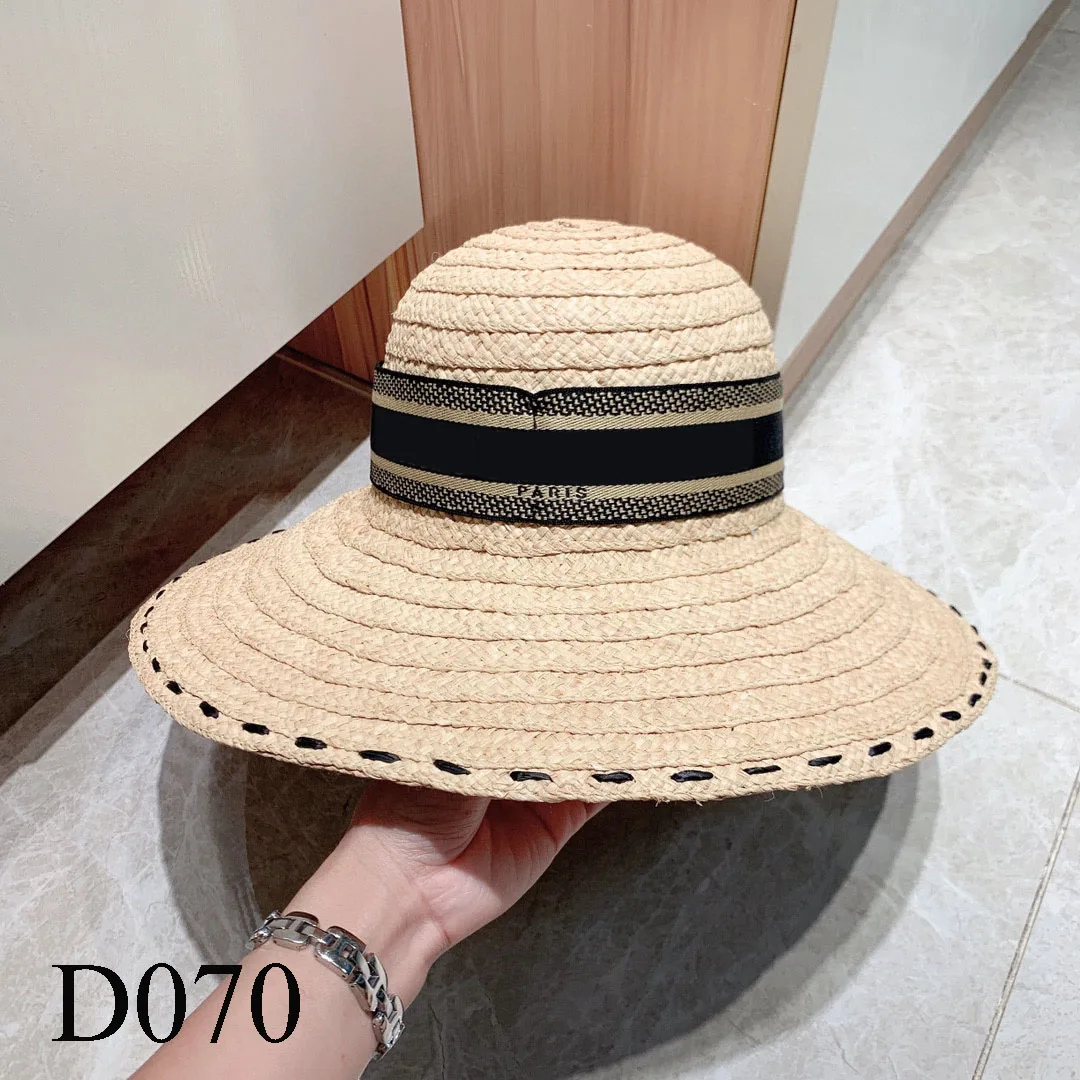 

D070 Classic new straw woven top hat Wave lotus lace new style flower pot hat elegant big brimmed hat sun hats Fashion Net Red