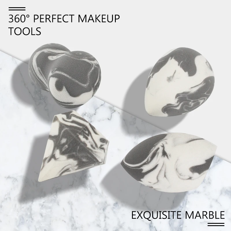 Губка для макияжа мраморная в форме капли тональный консилер губка смешанный