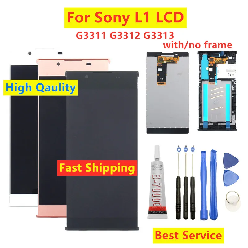 Сенсорный экран 5 &quotдля Sony Xperia L1 G3312 дигитайзер сенсорной панели в сборе G3311 G3313 с