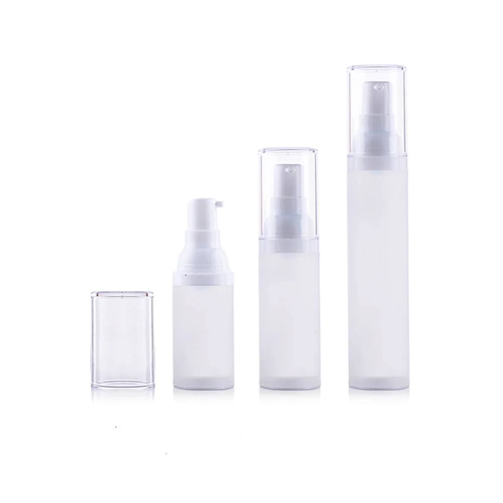 

10pcs Empty Airless Pump Bottles Travel Packaging Matte Clear Lotion Scrub Vacuum Bottle Cosmetic Plastic Tubes 20ml 30ml 50ml