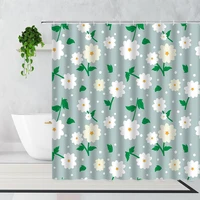 fabric floral shower curtains simple fresh art printing bathroom decoration accessories waterproof bath curtain with hook screen