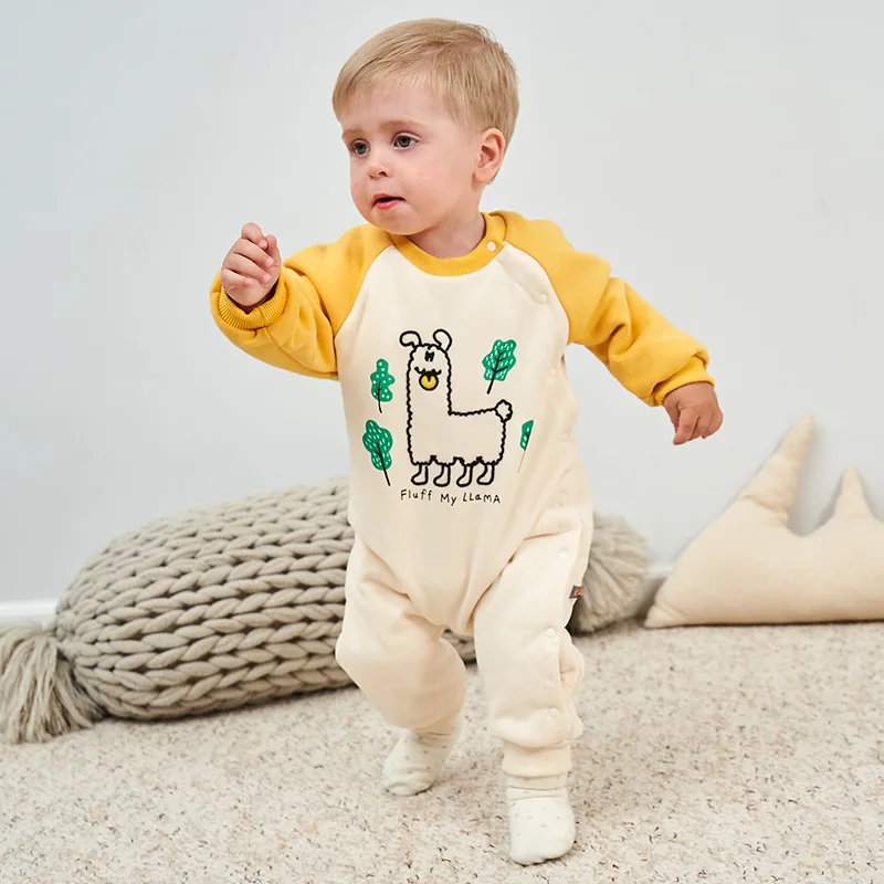 Осень зима 2019 Детский комбинезон с длинным рукавом и круглым вырезом|Ромперы| |