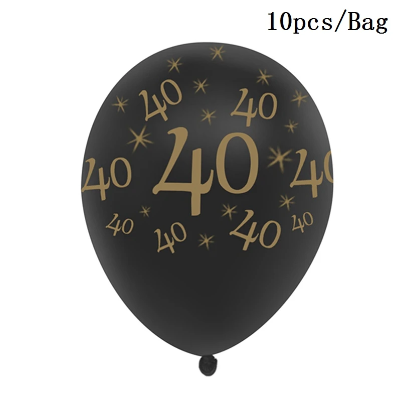 40th Birthday HUIRAN черные золотые шары 30 40 50 лет на ура до 30 лет воздушные шары на день рождения 40 лет на день рождения 50 лет вечерние принадлежности для декора - Цвет: 40th Birthday