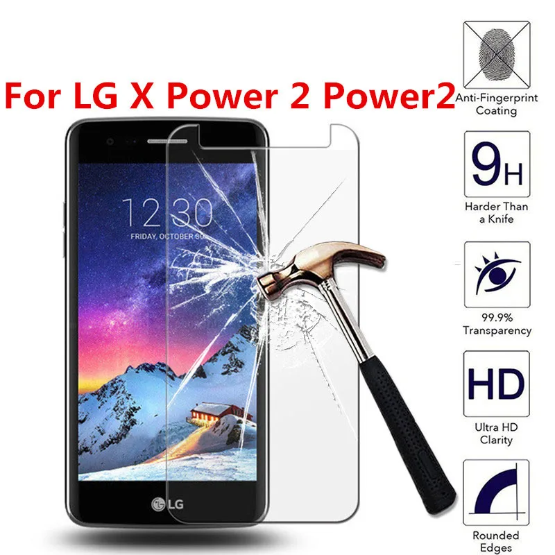 

For LG X Power 2 Power2 Charge II X500 M320G M320 M320N 5.5" HD On The Tempered Glass Screen Protector 9H Protective Films case