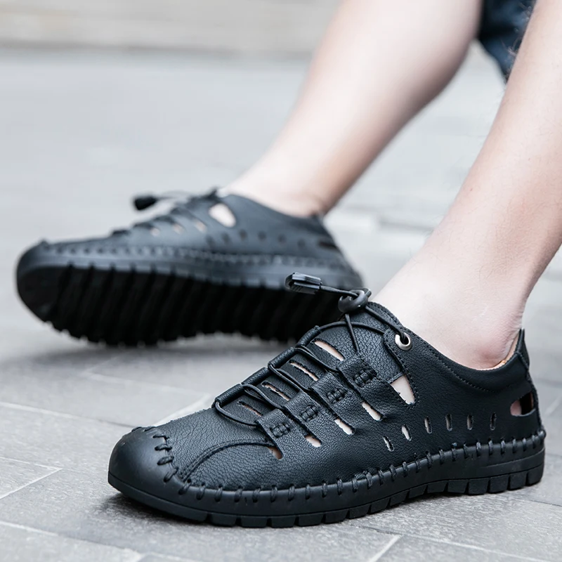 

Simplicity Famous Brand Handmade Men Casual Shoes High Quality Wear-resistant Men's Non-slip Fashion Designer Hollow Out