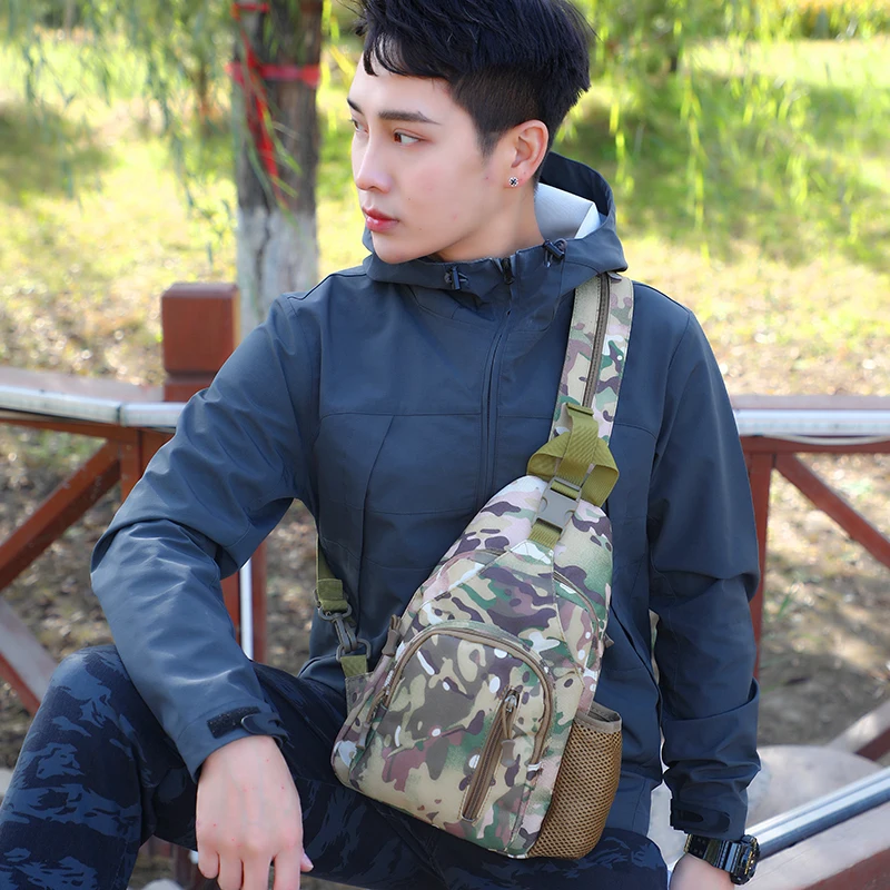 Камуфляжная Мужская нагрудная сумка 2021 уличная прочная водонепроницаемая