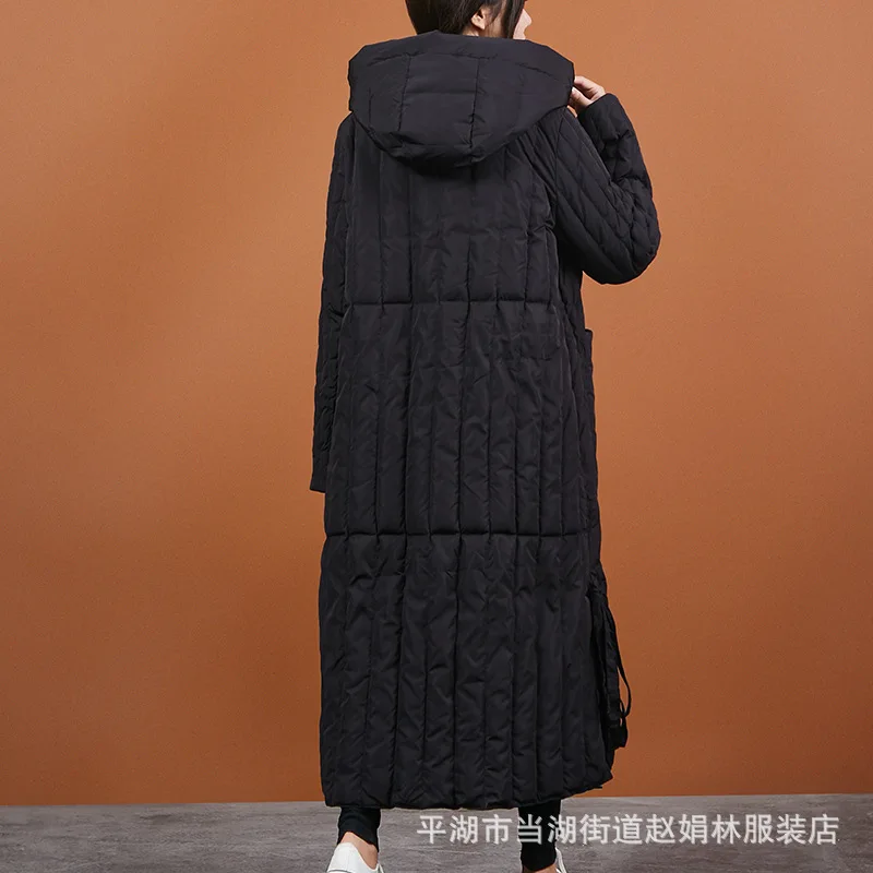 Новинка 2019 стильная женская Свободная художественная длинная пуховая куртка