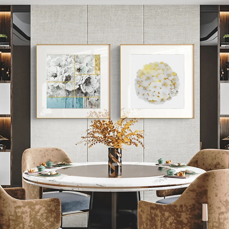 

Simple modern Nordic American abstract flower gold leaf art poster living room decorative painting canvas picture printing