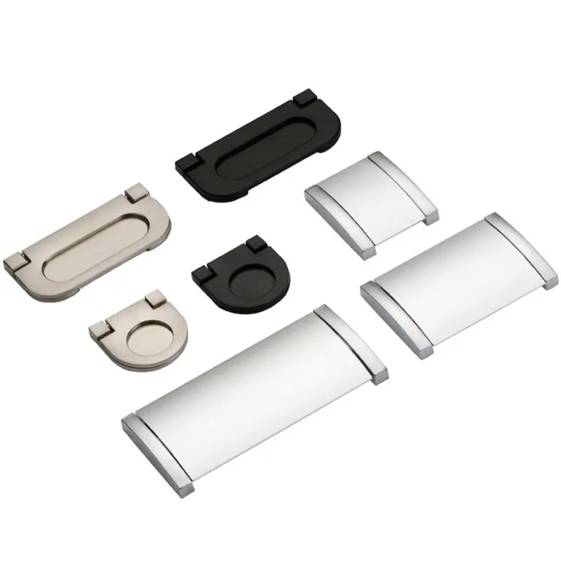 

Handle is clear and hidden turn silver drawer handle modern flip handle dark QQ hand furniture hardware accessories