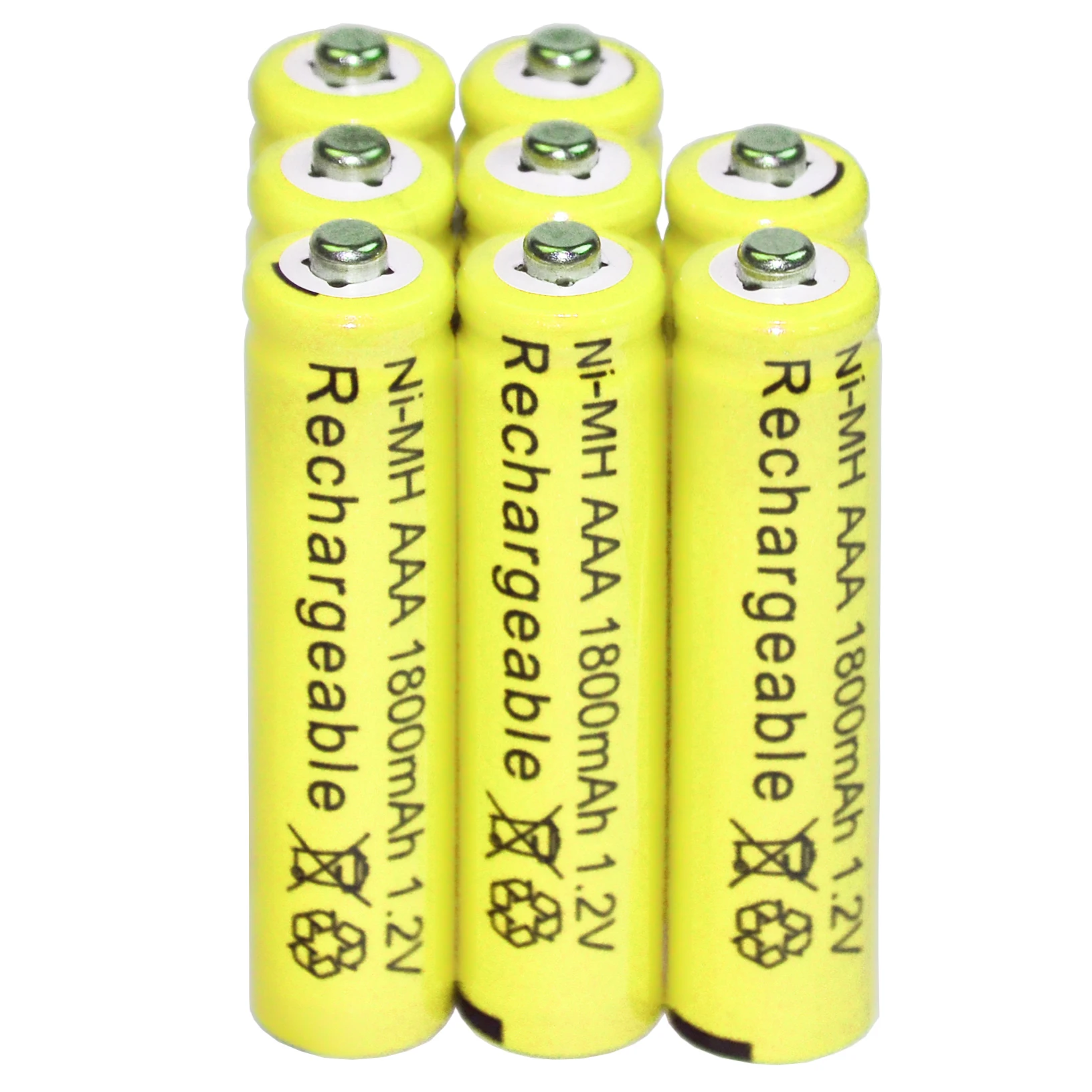 4-48pcs New Brand AAA rechargeable battery 1800mah 1.2V NI-MH Rechargeable for led light toy mp3 Yellow | Электроника