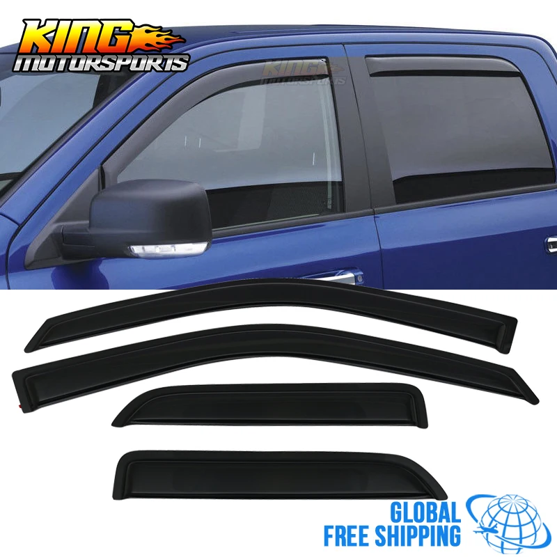 Подходит для 09 18 Dodge Ram 1500 Quad Cab акриловые оконные козырьки 4 шт. набор глобальная