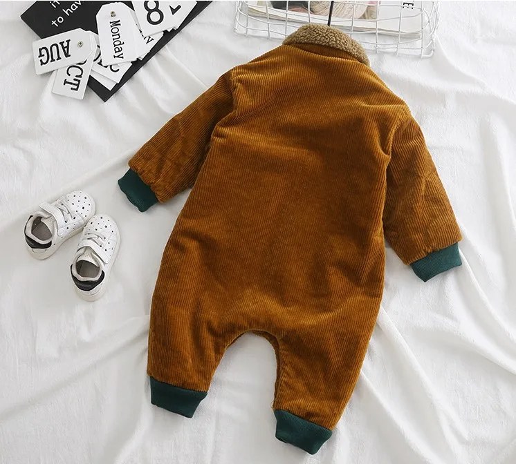 

70-100cm height new 2020 winter fleece inside boys girls romper fashion style baby boy jumpsuit kids overalls baby pant