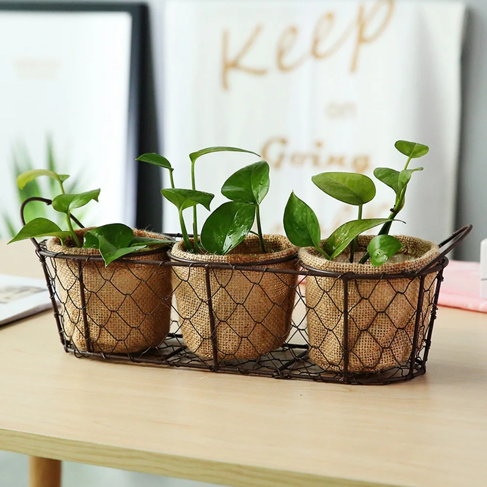 

Vintage Wire Baskets for Storage Removable Fabric Liner Wire Storage Basket with Removable Liner HANW88