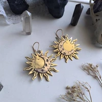 bohemia sun and moon earrings gold drop earrings for women female boho party fashion jewelry statement earrings gifts for her