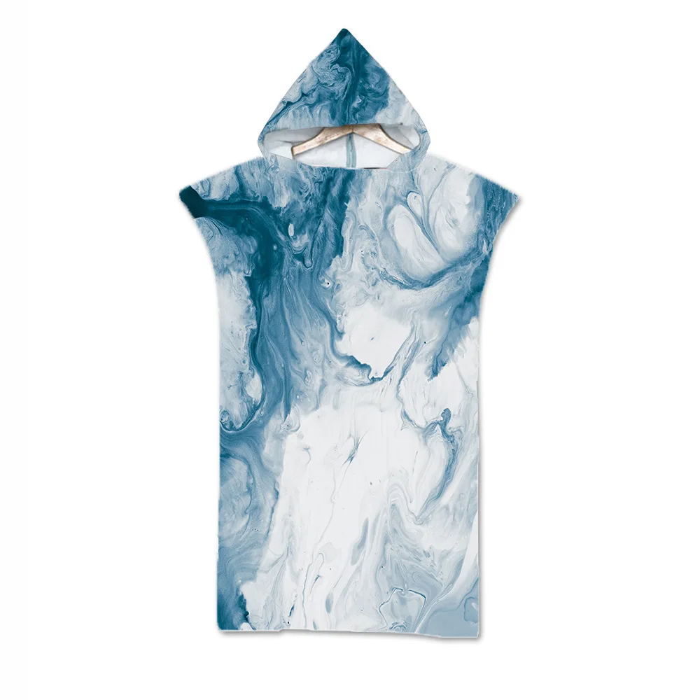 Новое красочное Мраморное банное пляжное полотенце с капюшоном из микрофибры