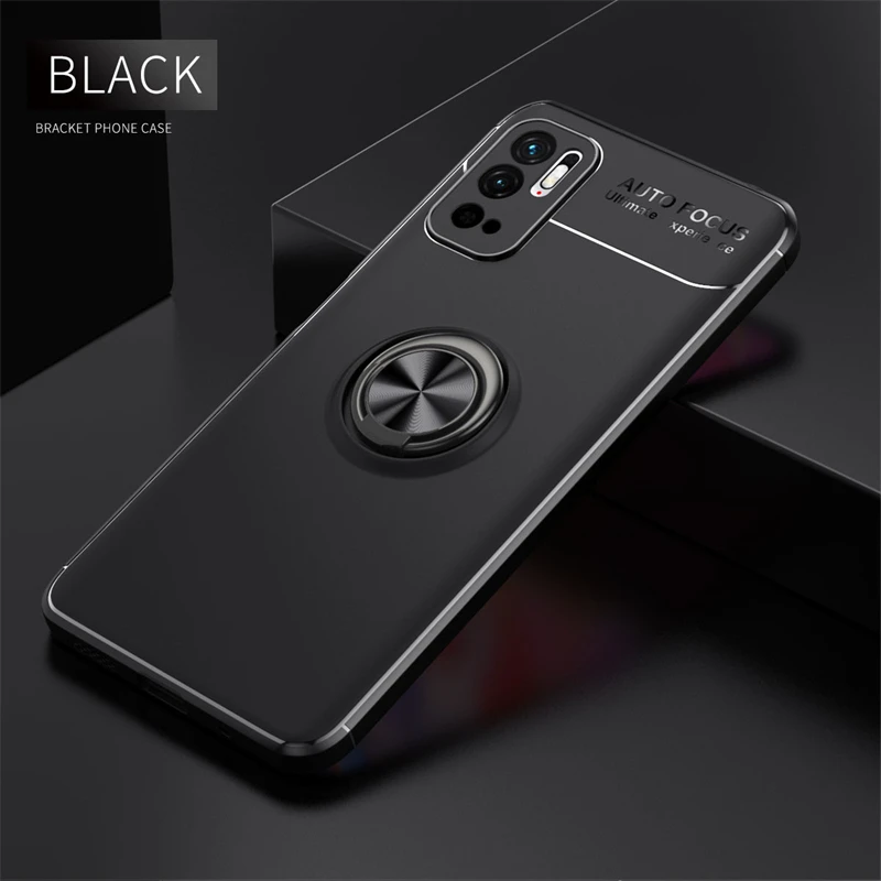 For Xiaomi Redmi Note 10 5G Case For Redmi Note 10 5G Cover Back TPU Soft Ring Magnetic Holder For Cover Redmi Note 10 5G Fundas