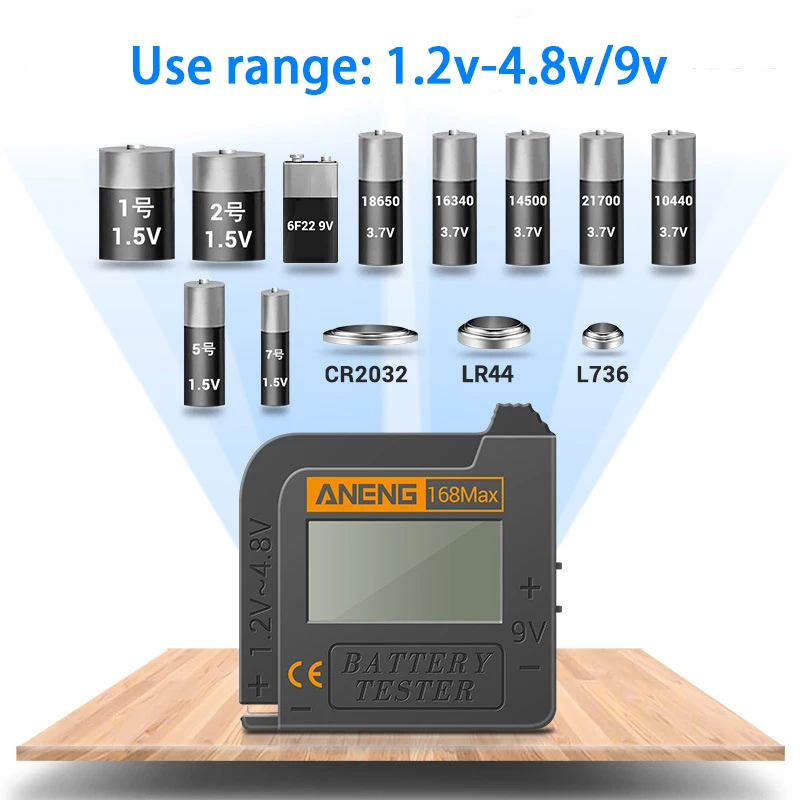 Портативный тестер батарей Высокая точность цифровой Дисплей индикатором