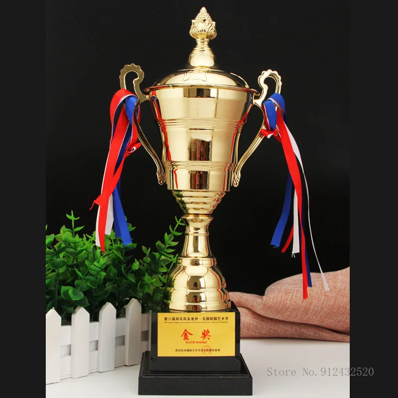 

Customizable Trofeo Champions Trophy Contest Commercial Covered Metal Football Trophy Medal Souvenir Cup Trophy
