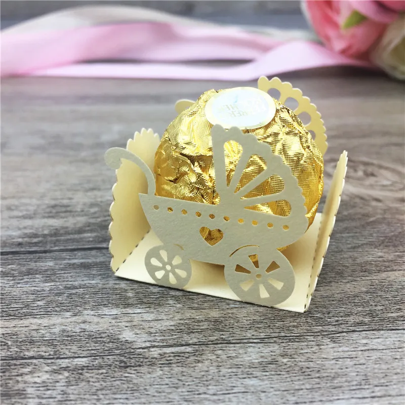 Golden Лазерная резка Chocolatr бар свадебные сувениры и подарки Baby SHower Бумага коробка конфет бар свадебные и вечерние поставки, 50 шт в наборе - Цвет: Golden