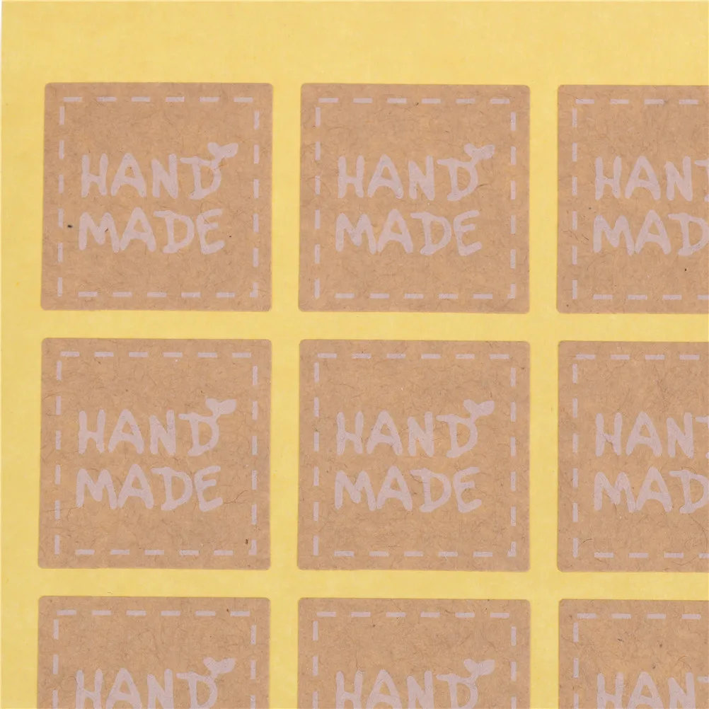 

200pcs Handmade Sticker Vintage Blank Kraft Label Sticker DIY Hand Made For Gift Cake bake Sealing Sticker