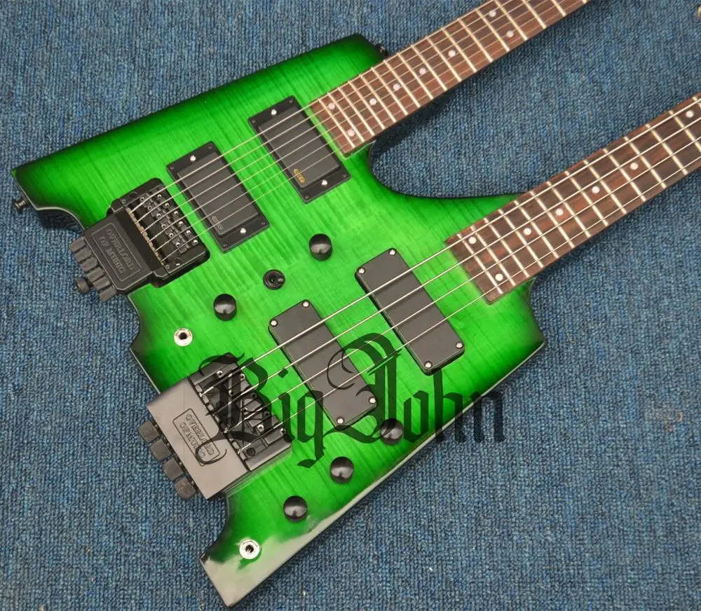 Бесплатная доставка Большой Джон двойная шея 4 струны электрический бас и 6 струн