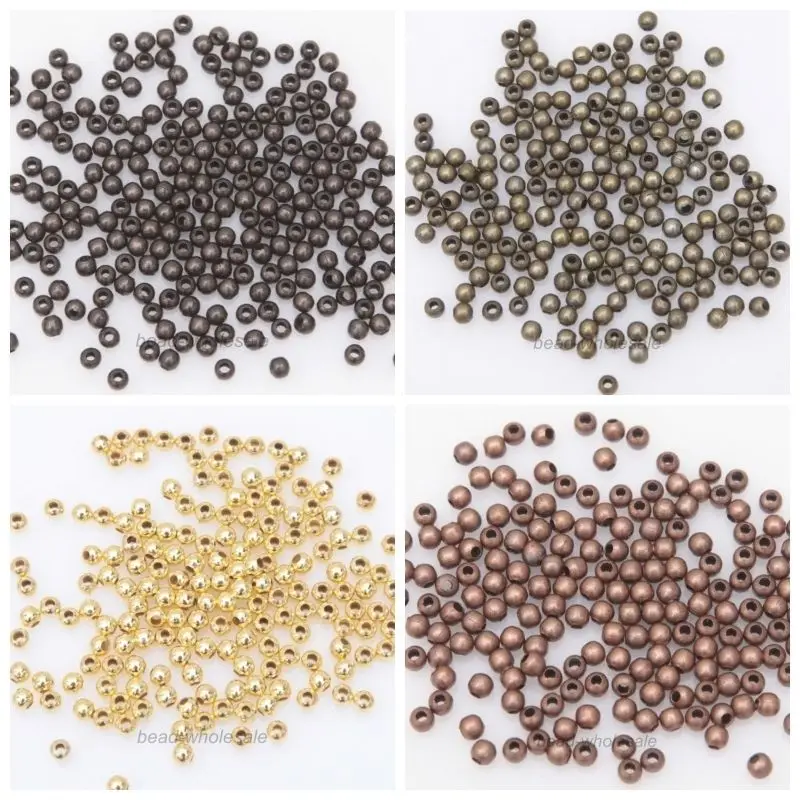 

Оптовая продажа 1000 шт круглые металлические серебряные бусины 3 мм бусины для изготовления ювелирных изделий ожерелье