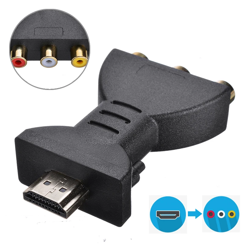 

1PC 3 RGB/RCA Audio Video Adapter Digital Signal AV Component Converter For HDTV DVD Projector Home Theater Systems