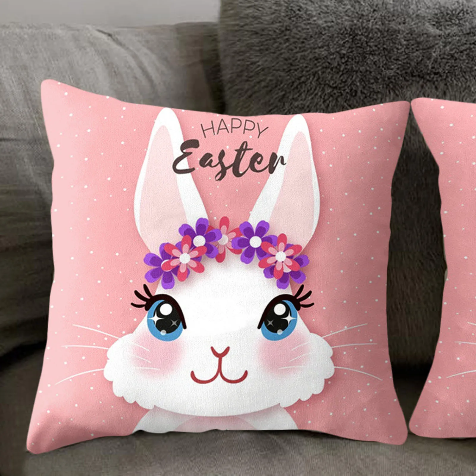 Милый Пасхальный кролик наволочка Декор милая фотография для дивана дома