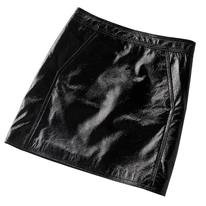 Юбка женская из натуральной кожи модная повседневная пикантная брендовая одежда