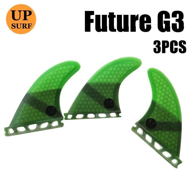 G3 green Future плавники G5/G3 сотовые Стекловолоконные плавники для серфинга гребля доски для серфинга плавники чистого цвета 3 шт. в наборе Quilhas - Цвет: G3 green