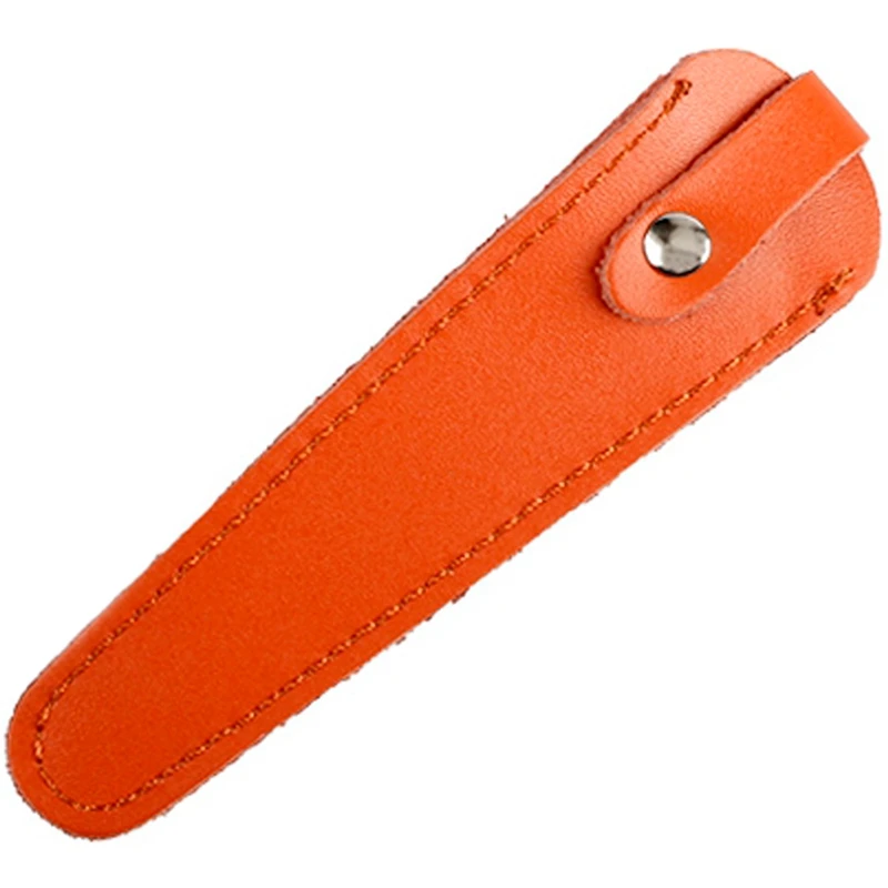 

2PCS Leather Hair Scissor Pouch Single Piece Bag in Cow Leather Use Salon Tools Bag Hair Accessories Orange & Black