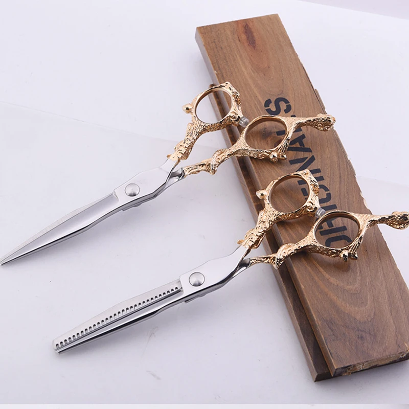 Высокое качество Парикмахерские ножницы золотой держатель 6 дюймов