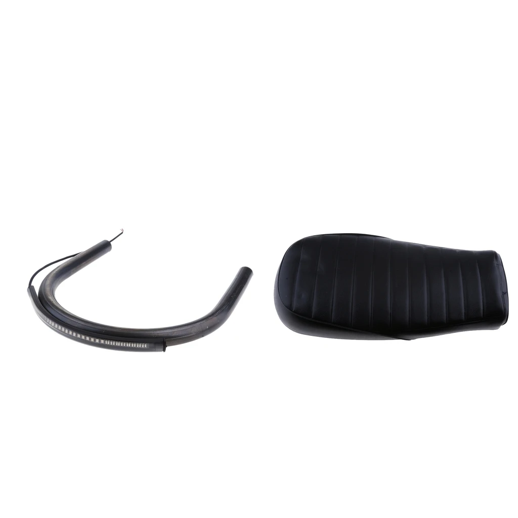 Винтажное седло для сиденья кафе гонщика + Плоский обруч светодиодная лампа 230 мм