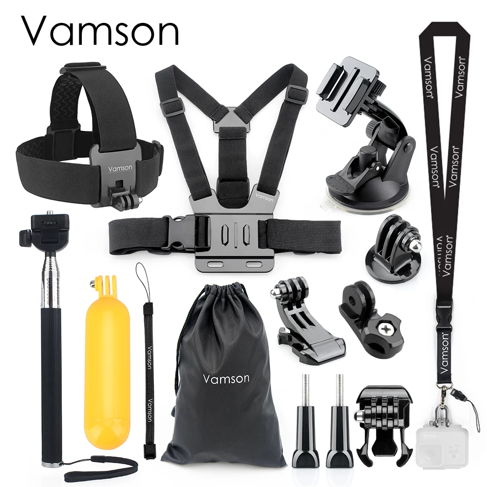 VS104A Vamson для Go pro комплект аксессуаров монопод для Gopro Hero 7 6 5 4 3 для Xiaomi yi для SJCAM eken H9R Mijia VS104 - Цвет: VS104A