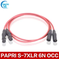 papri s 7xlr 6n occ single crystal copper cable 3 core xlr balance line connector microphone line for audio cd dac amplifier