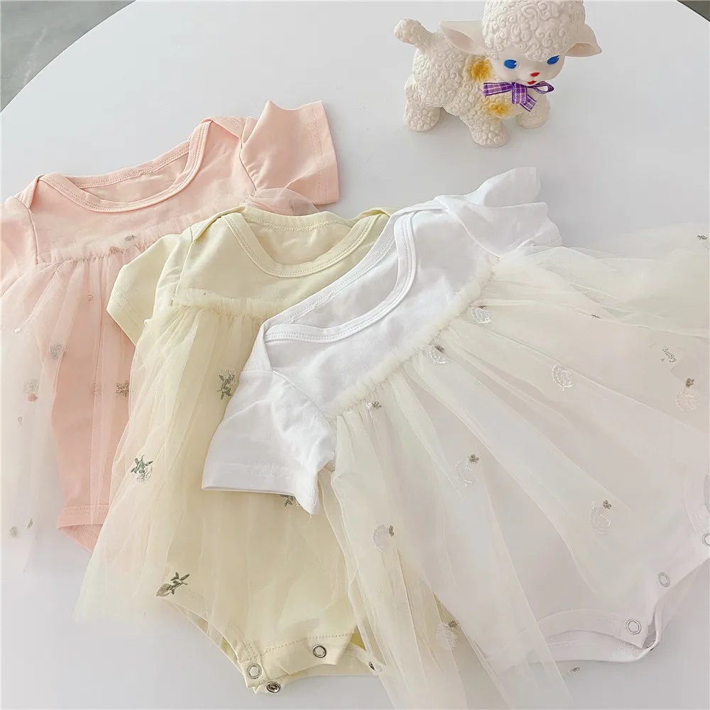 Одежда для новорожденных девочек детские комбинезоны с вышивкой Хлопковое