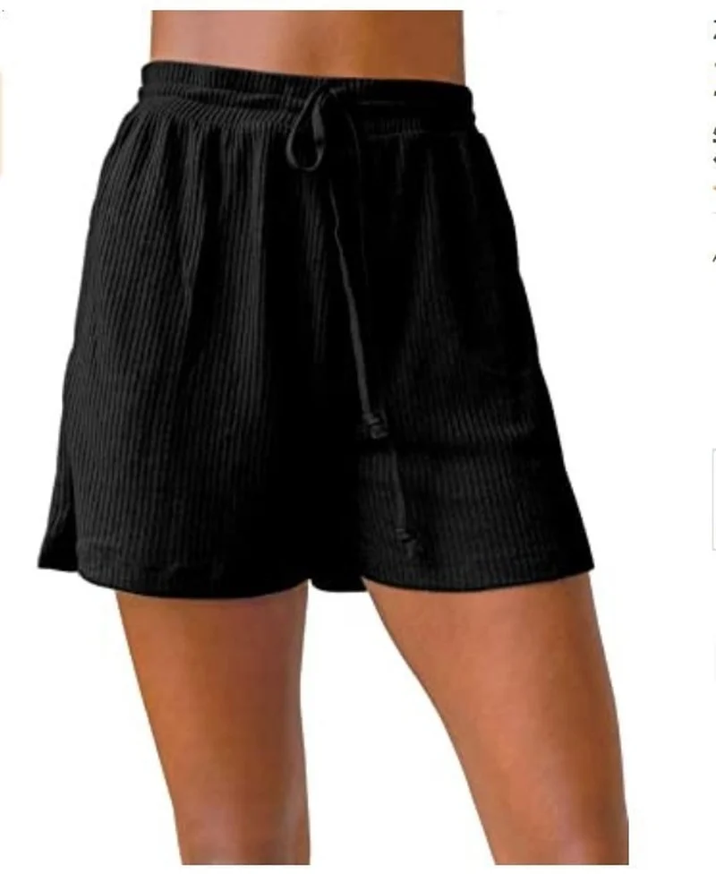 

Summer Women's Plus Size Elastic Drawstring Casual Loose Shorts Multicolor Harajuku Casual Micro Flared Short OL Style Female