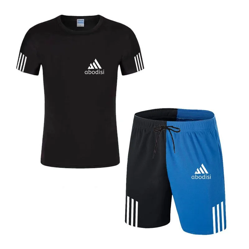 

2021 New Hot-Selling Letter Printed T-Shirt Sports Suit Couple Casual Running Wear Summer Mens Two-Piece Sportswear