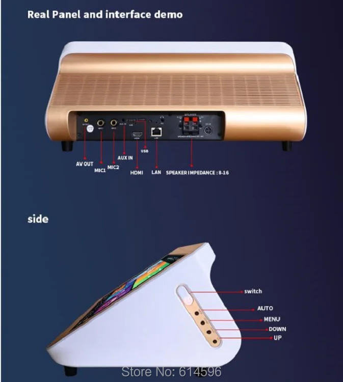 Сенсорный экран Экран караоке плеер + 2UHF Беспроводной микрофон для смеситель