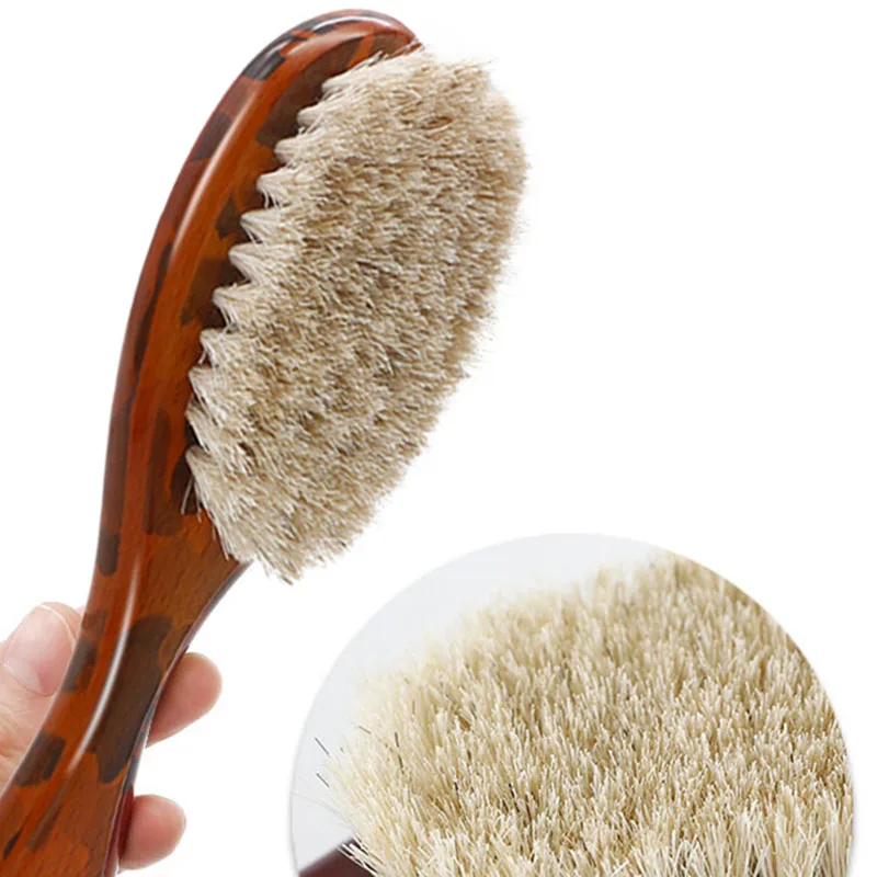 

Wooden Handle Hairdressing Soft Fiber Brush Barber Neck Duster Cleaning Remove Brush Hair Styling Tools