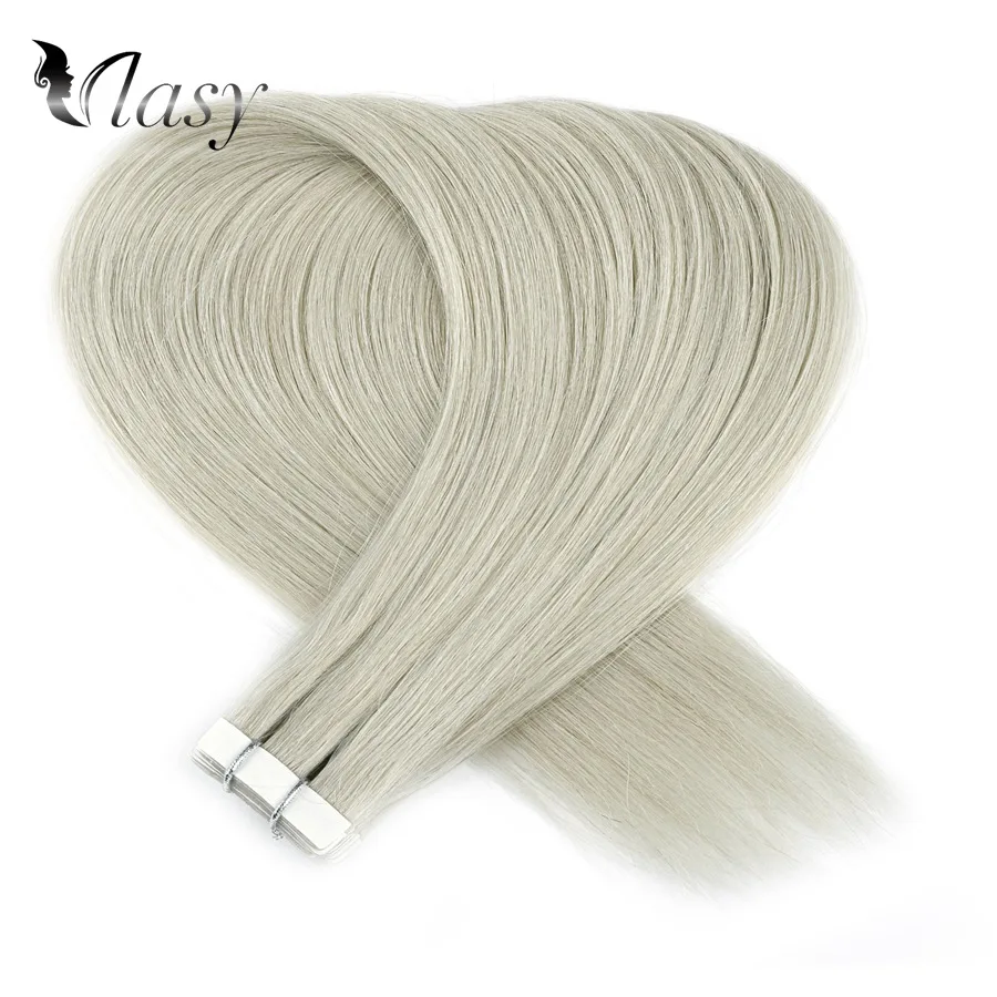 

Vlasy 16â€˜â€™ 20â€˜â€™ 24â€˜â€™ Straight Remy Hair Extensions Grey Color Double Drawn Skin Weft Tape In Human Hair Extensions