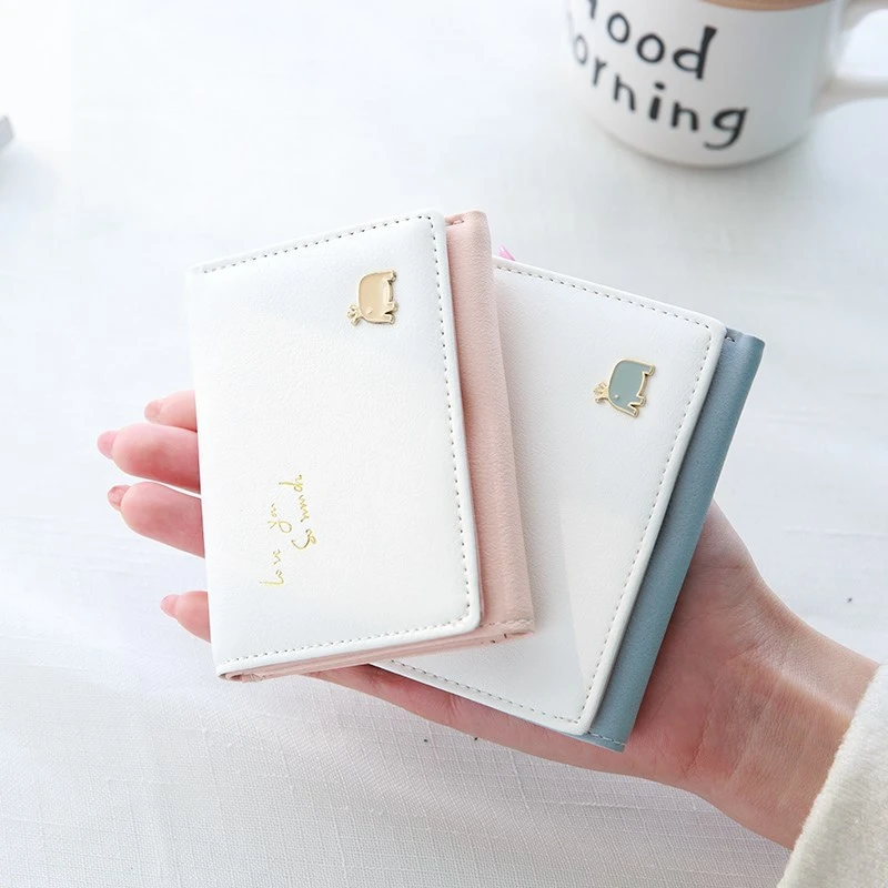 

2021 New Cute Cartoon animal Designer Wallet PU Leather Women Purse Ladies Trifold Wallets Female Small Money Purses